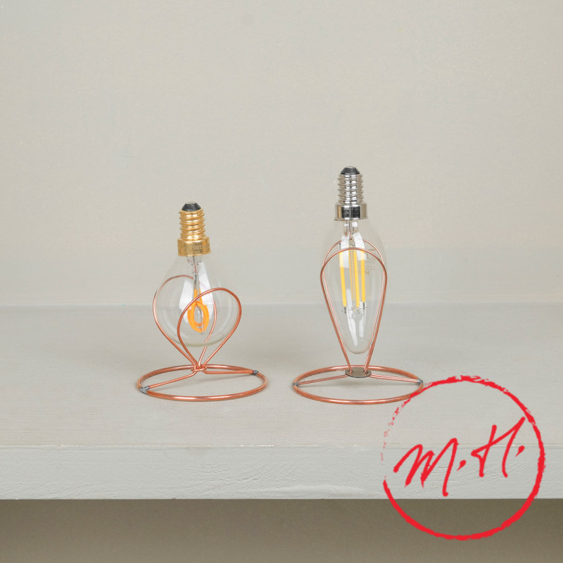 Lampshade carcass with copper clamp