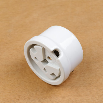 White porcelain wall socket
