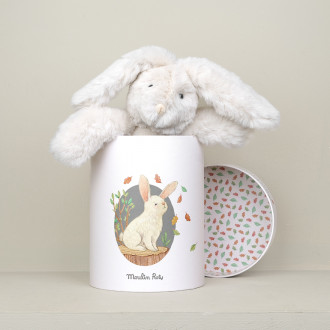 Peluche Mon Lapin Louison dans sa jolie boîte illustrée