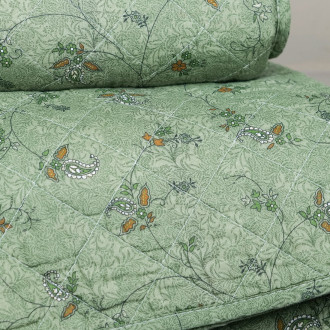 Édredon vert à fleurs