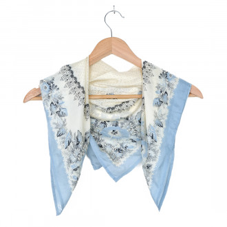 Provençal square in sky-blue silk