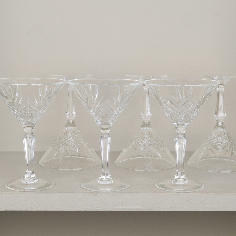 Lot 6 verres à Martini