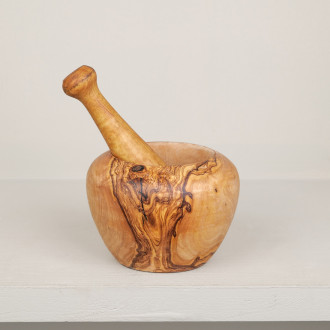 Olive wood mortar