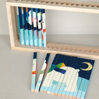Puzzle animaux batônets de bois