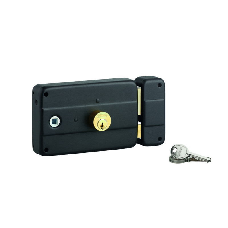 Double-cylinder surface-mounted lock with a lock cylinder