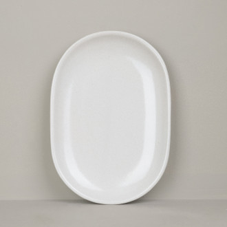 Oval dish made of natural stoneware
