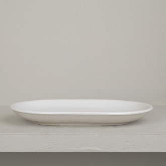 Oval dish made of natural stoneware