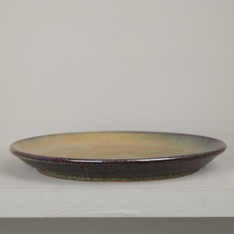 Brown stoneware dinner plate