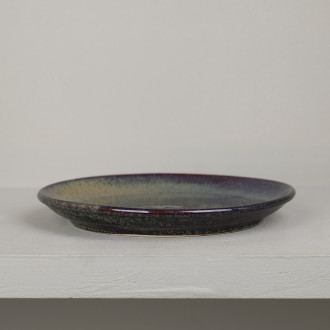 Brown stoneware dessert plate