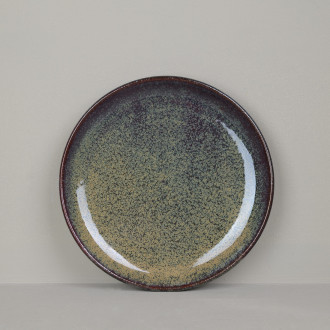 Brown stoneware dessert plate