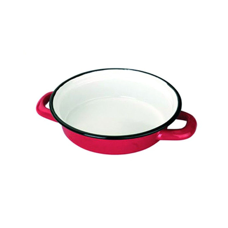 Egg dish in red enamelled sheet metal ø 14 cm