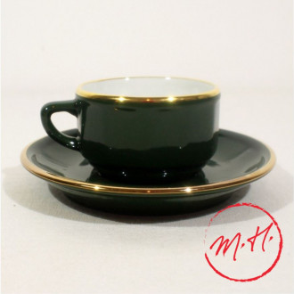 Empire green cup and saucer with gold thread