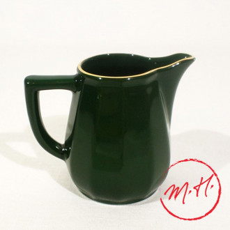Empire green porcelain creamer with gold thread