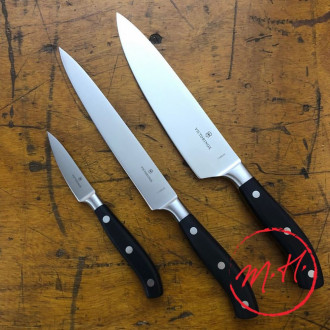 Set of 3 Japanese knives, 2 universal knives and a CHEF knife, WASABI BLACK  SET