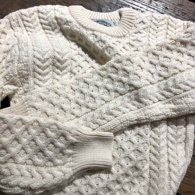 Pull Irlandais en laine tricoté