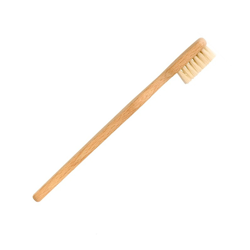 Wood and bristle toothbrush