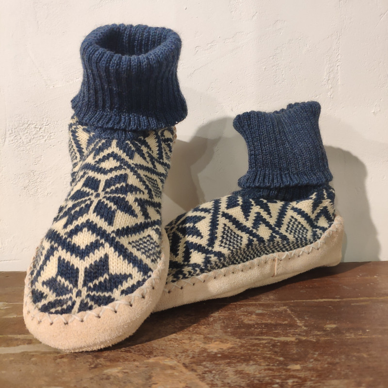 CityComfort Chaussettes tricotées pour Hommes avec des Pantoufles Sherpa Wool Layer Bed pour Homme modèle norvégien norvégien 41-44 