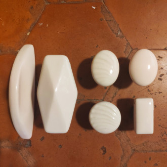 Boutons de porte & placards porcelaine ivoire