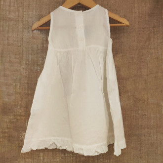 Mini robe blanche à smocks