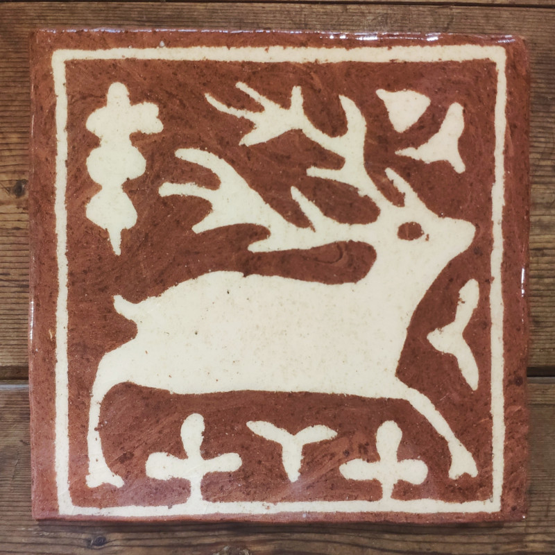 Carreau artisanal décoratif cerf