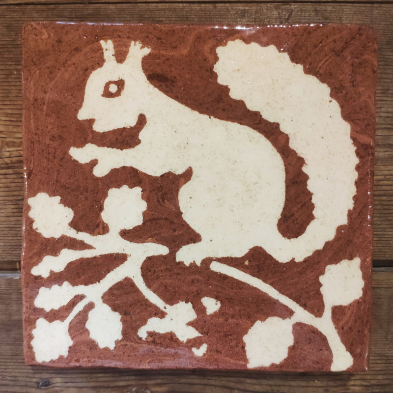 Carreau artisanal décoratif écureuil