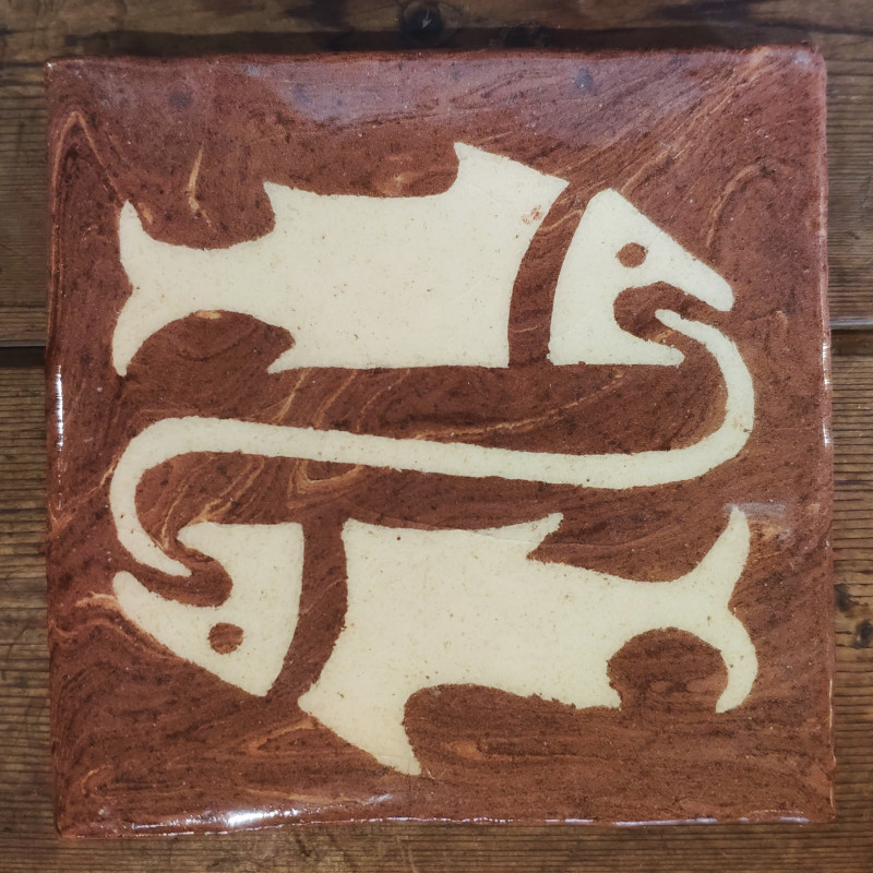 Carreau artisanal décoratif Poissons