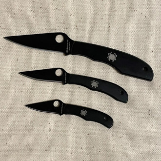 Couteau Spyderco noir 3 formats