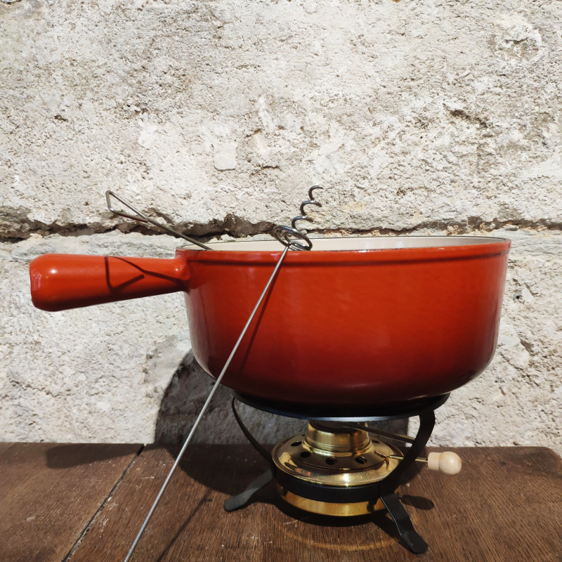 Poêlon fondue rouge 24 cm