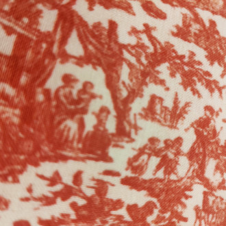 Tissu au mètre toile de Jouy rouge
