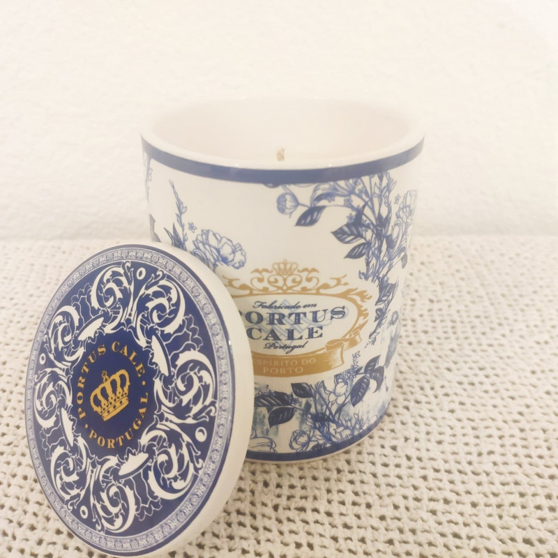 Candle in blue and gold box