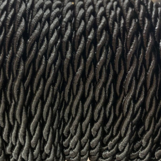 Câble électrique textile torsadé noir