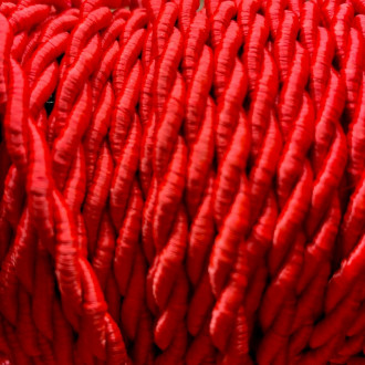 Câble textile torsadé rouge