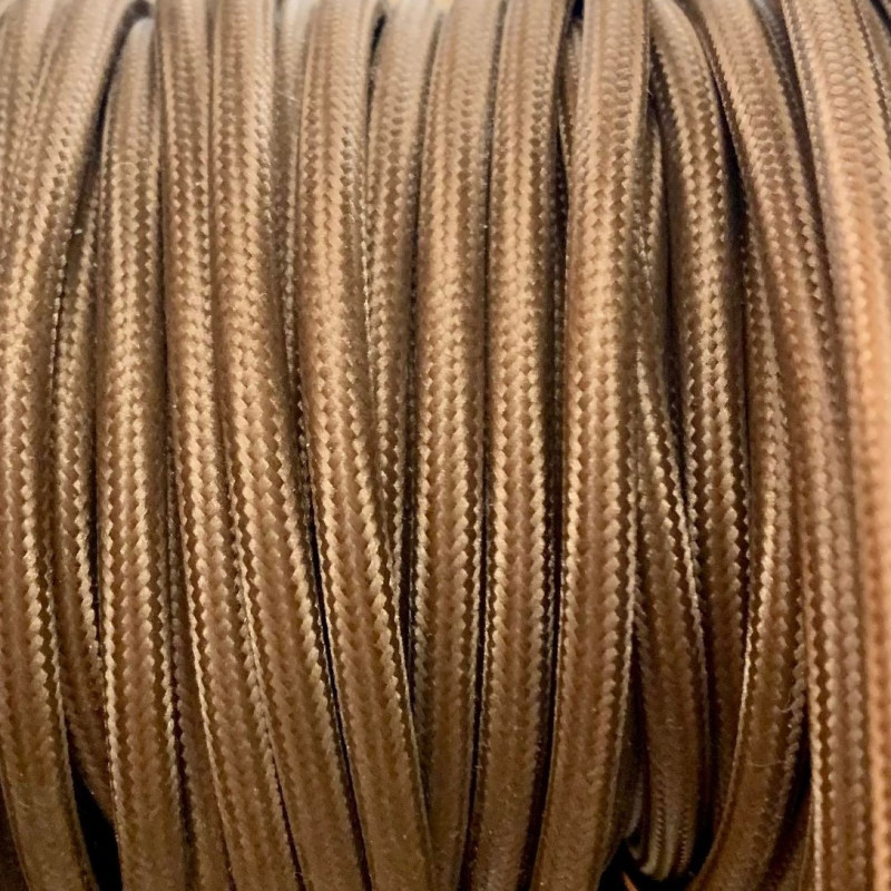 Deux mètres de câble textile torsadé lamé cuivre