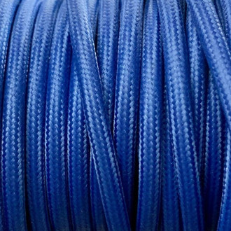Câble textile tubulaire rond bleu