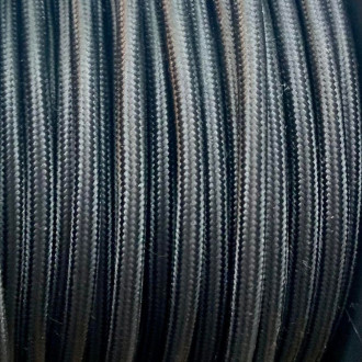 Câble textile tubulaire rond noir
