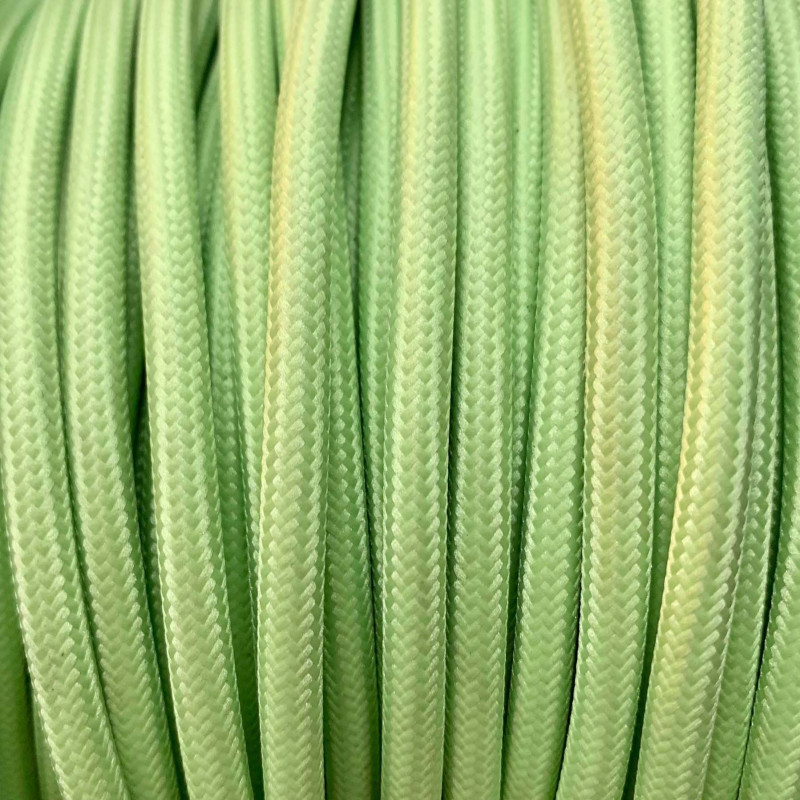 Câble textile tubulaire rond vert pomme