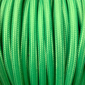 Câble textile tubulaire rond vert foncé