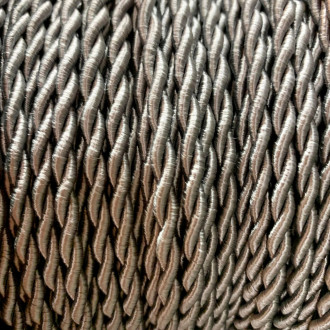 Câble textile torsadé argenté