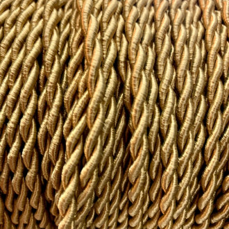 Câble textile torsadé doré