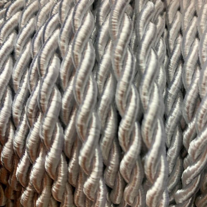 Câble textile torsadé blanc nacré
