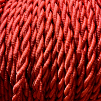 Câble textile torsadé rouge foncé
