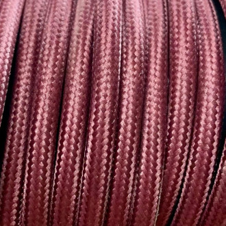 Round textile electric cable burgundy