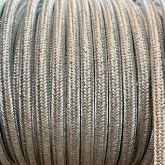 Câble textile tubulaire rond argent