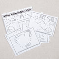 18 images à découvrir point par point, livre de points à relier en papier, jeu éducatif de Marc Vidal, feuilles numérotées