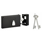 Rim lock with hook bolt, 4 levers