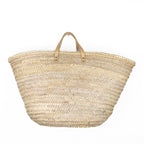 Basket with leather handles