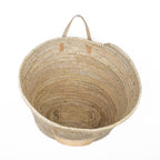 Basket with leather handles