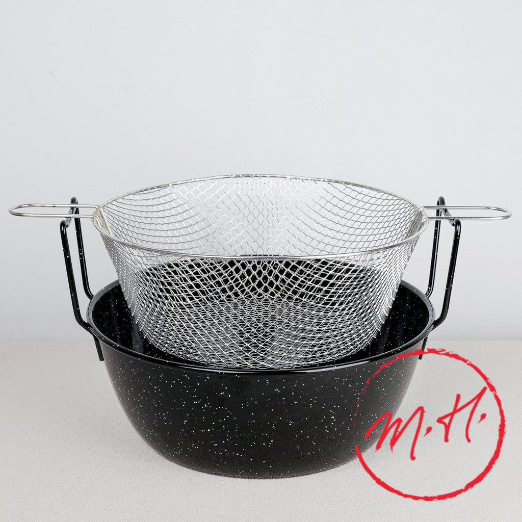 Enamelled steel deep fryer, induction