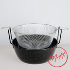 Enamelled steel deep fryer, induction