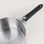 Mutine stainless steel saucepan with removable handle